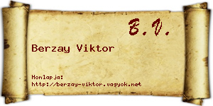 Berzay Viktor névjegykártya
